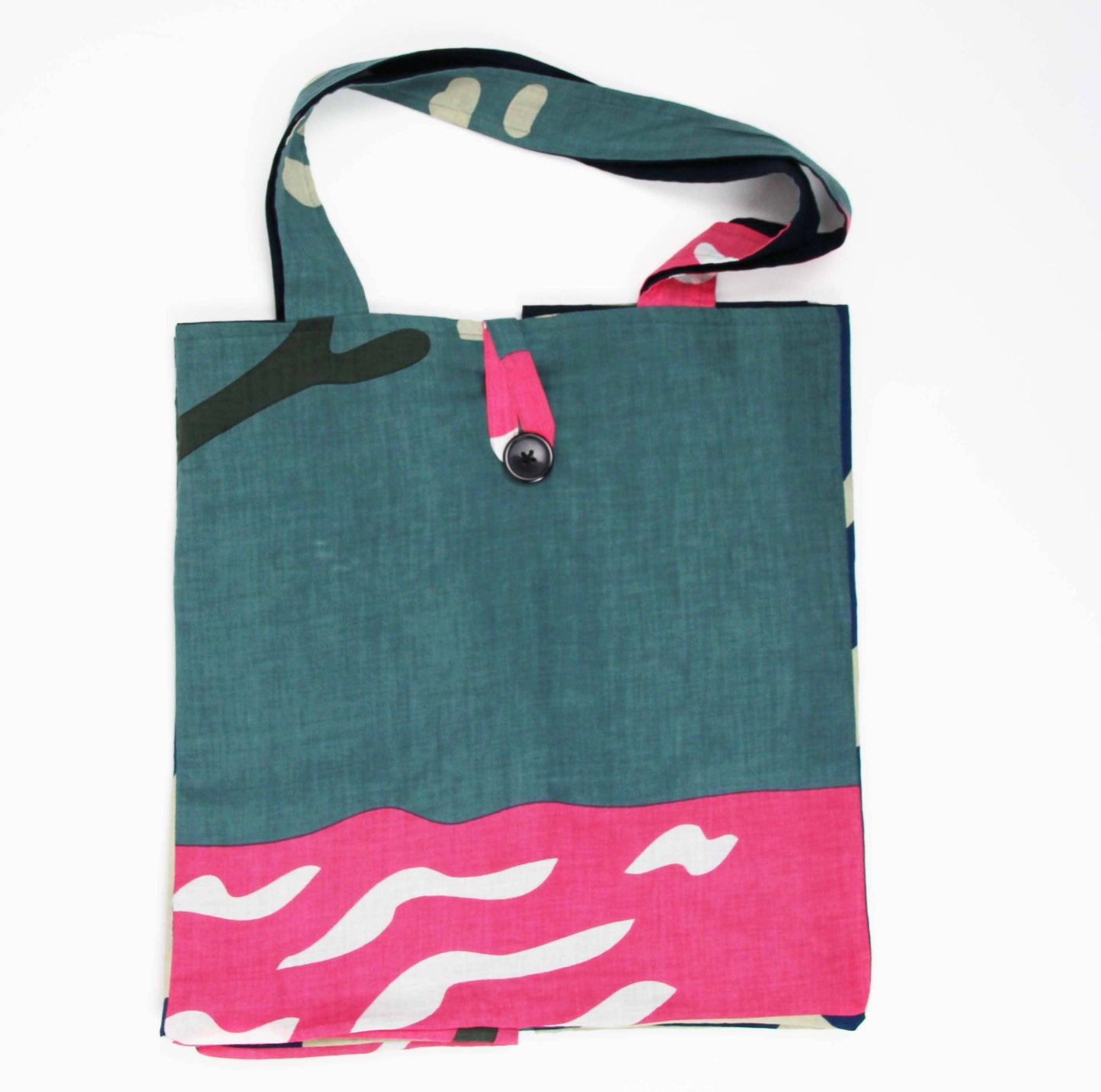 Sac Cabas en coton upcycling Cap Breton Bleu