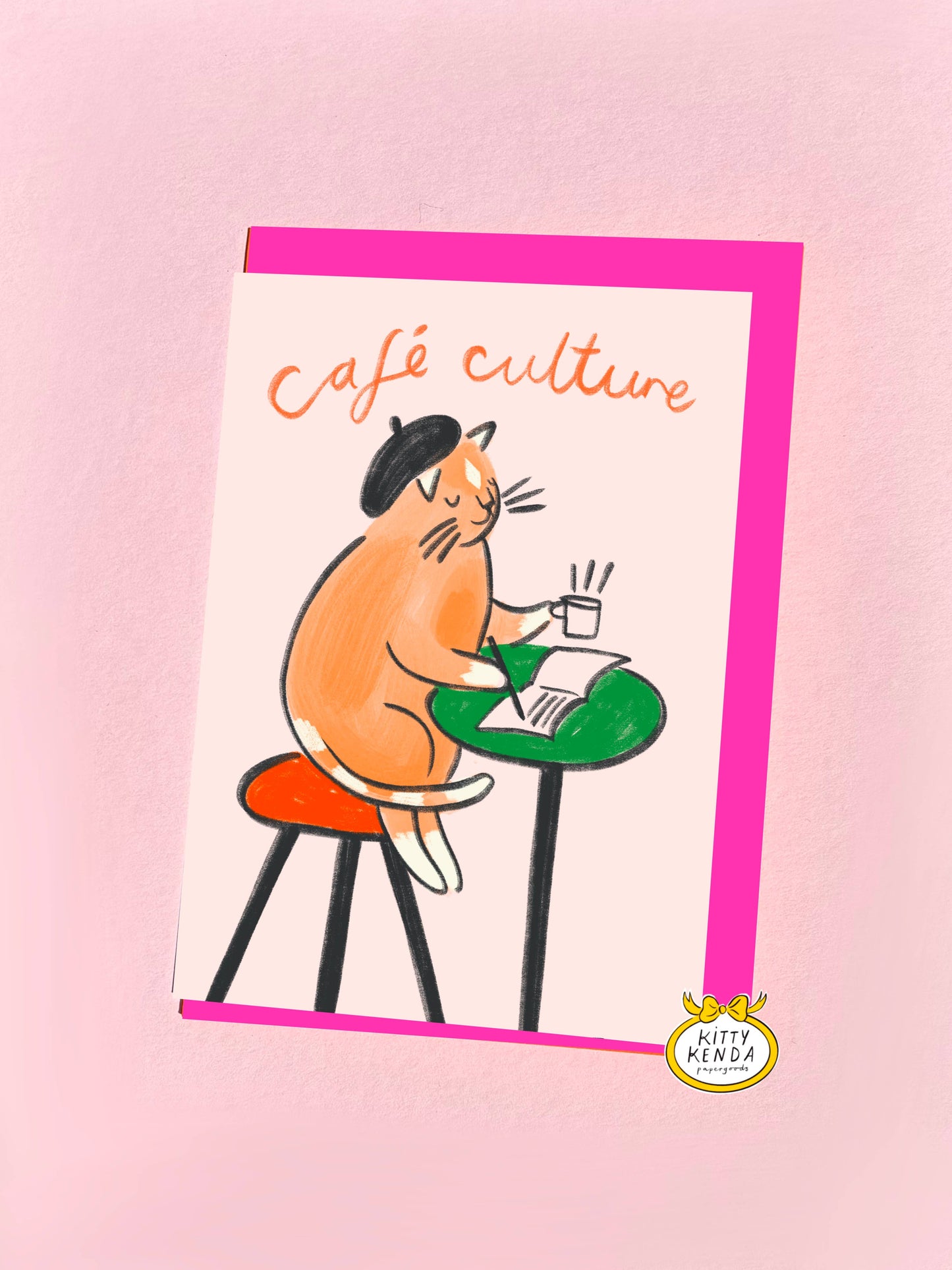 Carte de vœux Cafe Culture Cat