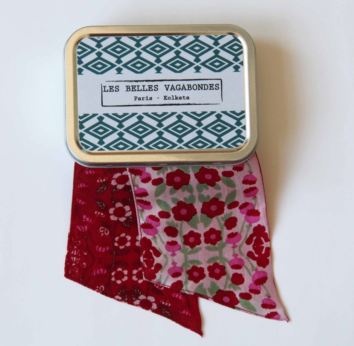 Bandeau - Ceinture - soie imprimée- Windsor Rouge Red