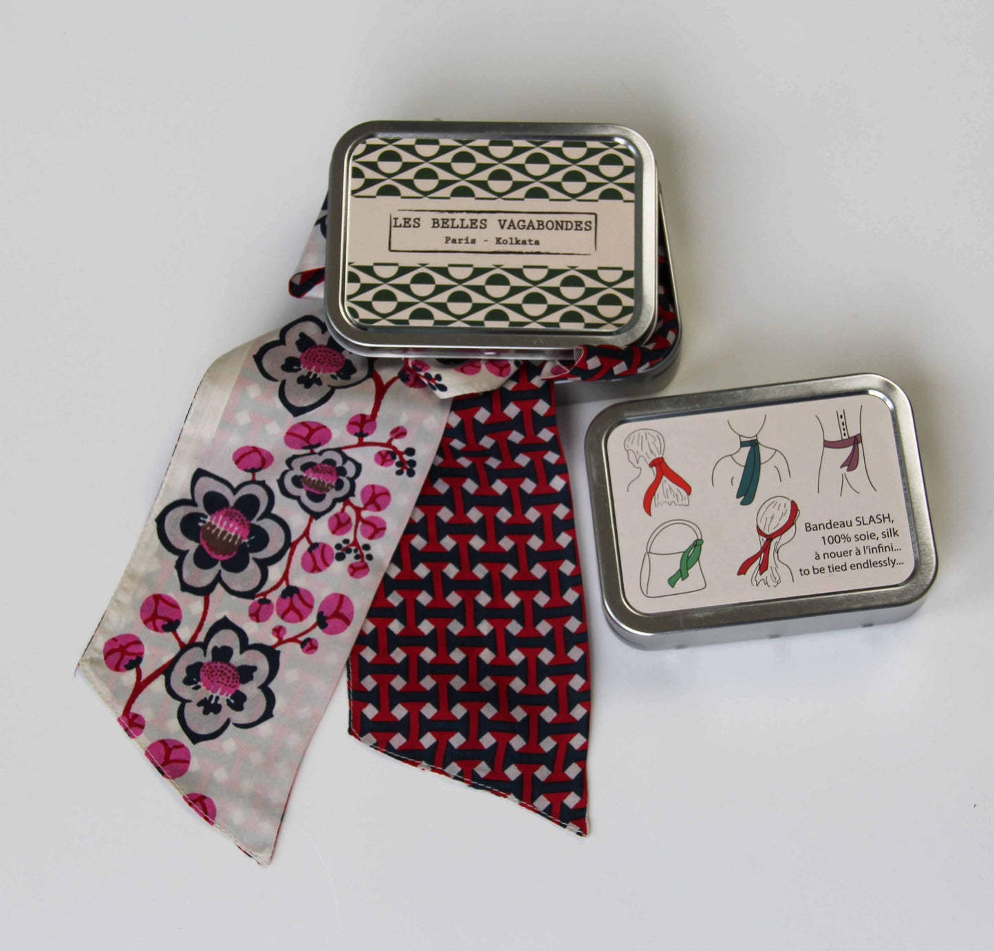 Bandeau- ceinture - soie imprimée - Cotton Club Fuchsia