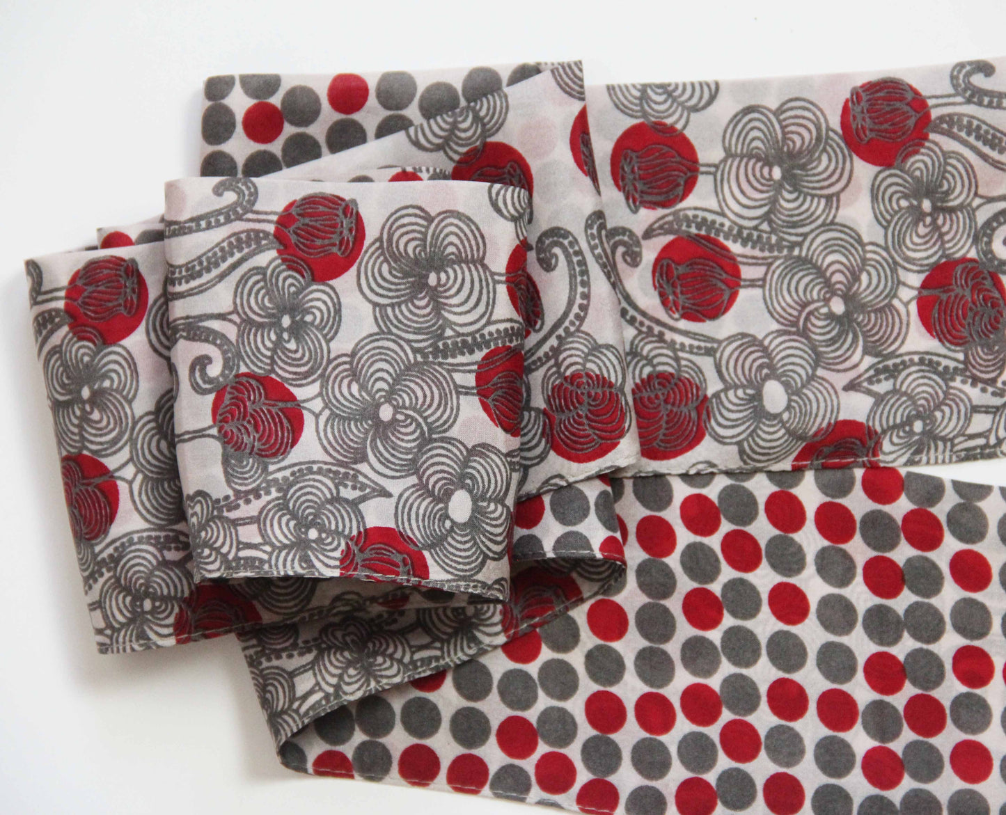 Bandeau - Ceinture - Soie imprimée - Laos Rouge Red