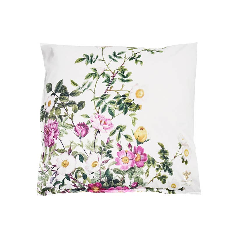 Taie d'oreiller Rose Flower Garden, 65 x 65 cm coton bio