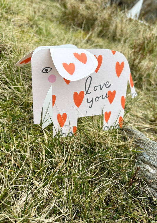 Carte Éléphant debout - Love You -