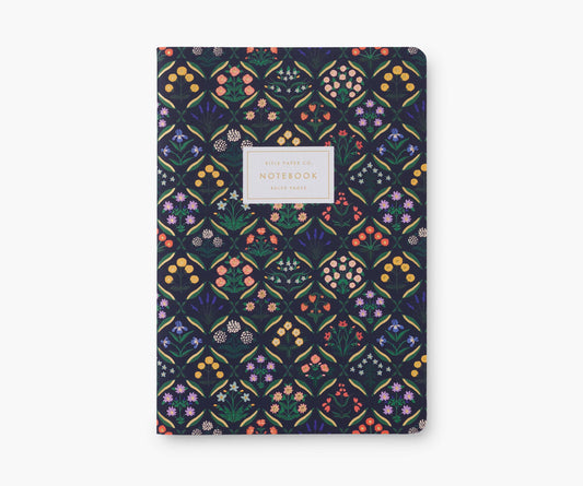 Carnet petites fleurs black