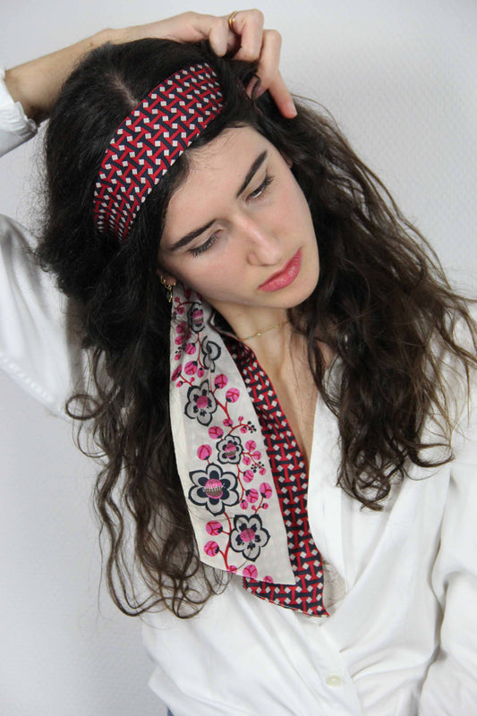 Bandeau- ceinture - soie imprimée - Cotton Club Fuchsia