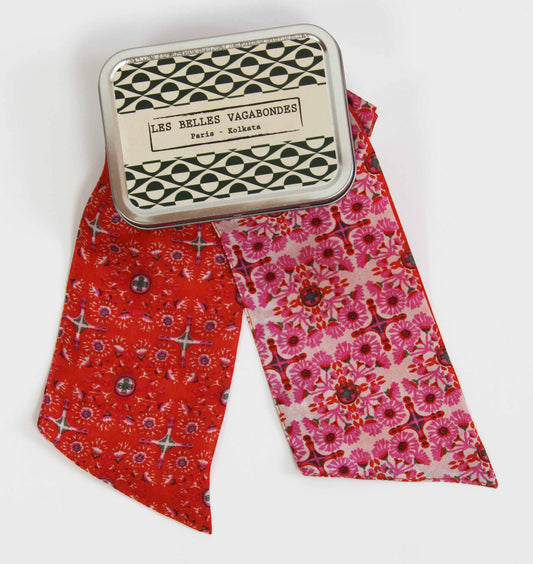 Bandeau - Ceinture - Soie imprimée - Casablanca Fuchsia