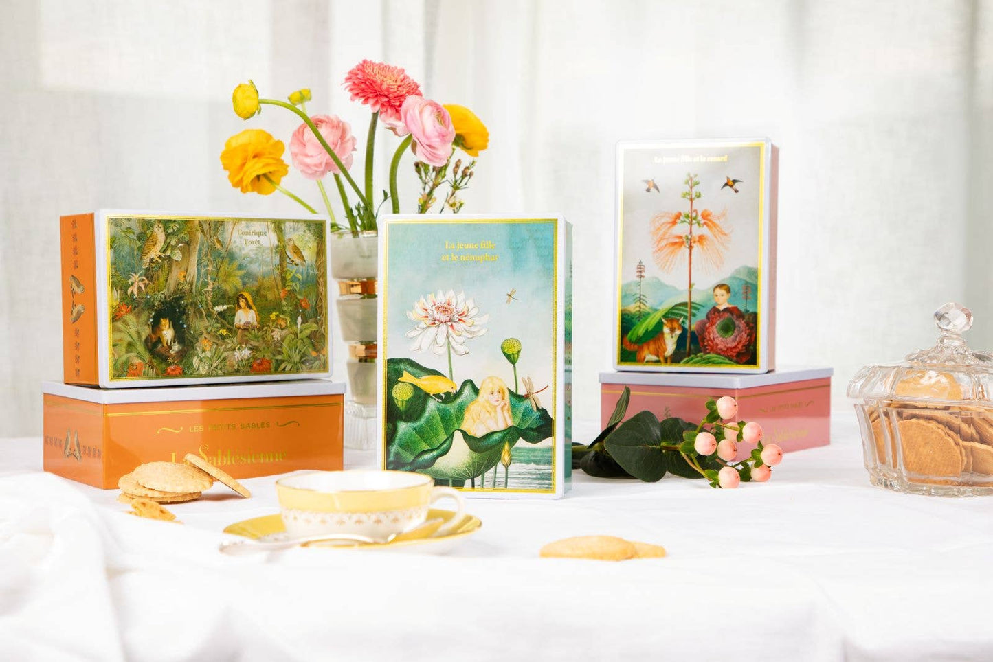 Biscuits sablés -boîte métal "La jeune fille et le nénuphar"