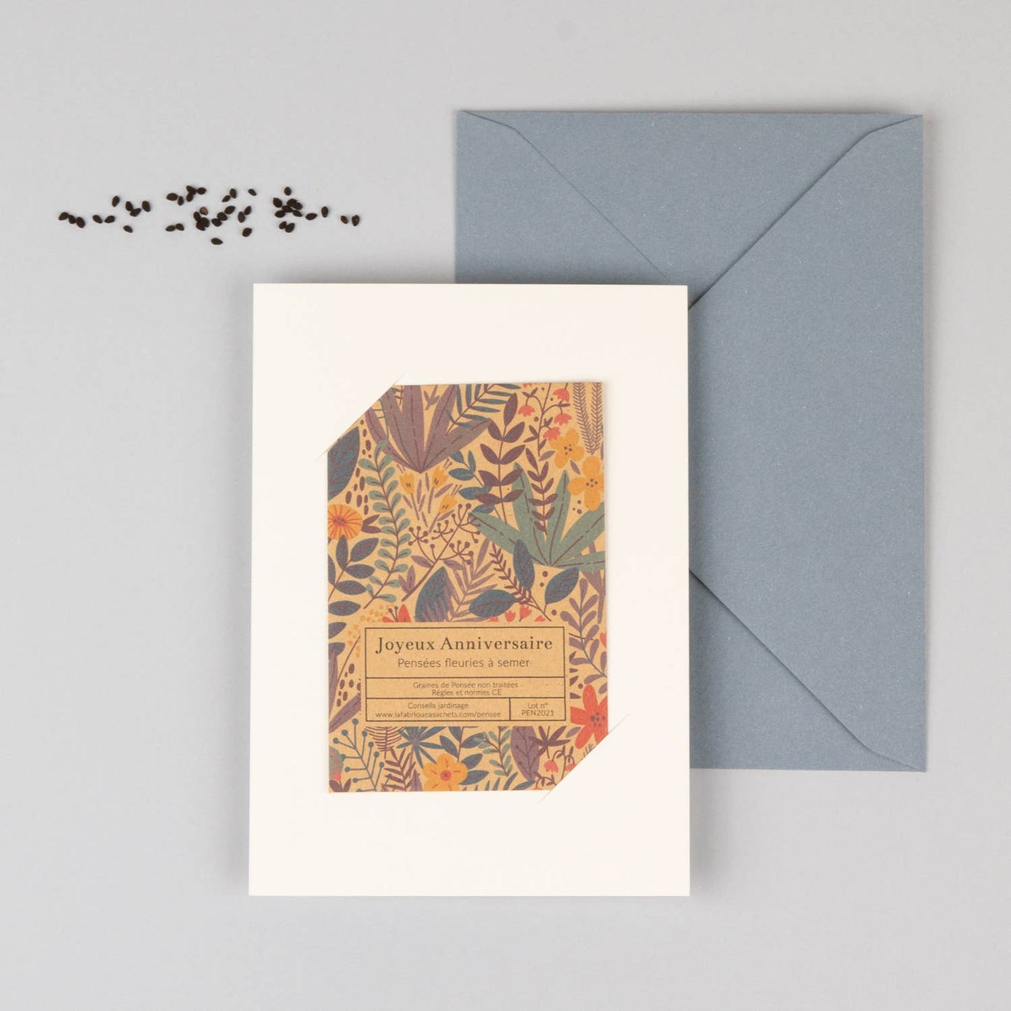Joyeux anniversaire - Sachet de graines de Pensées