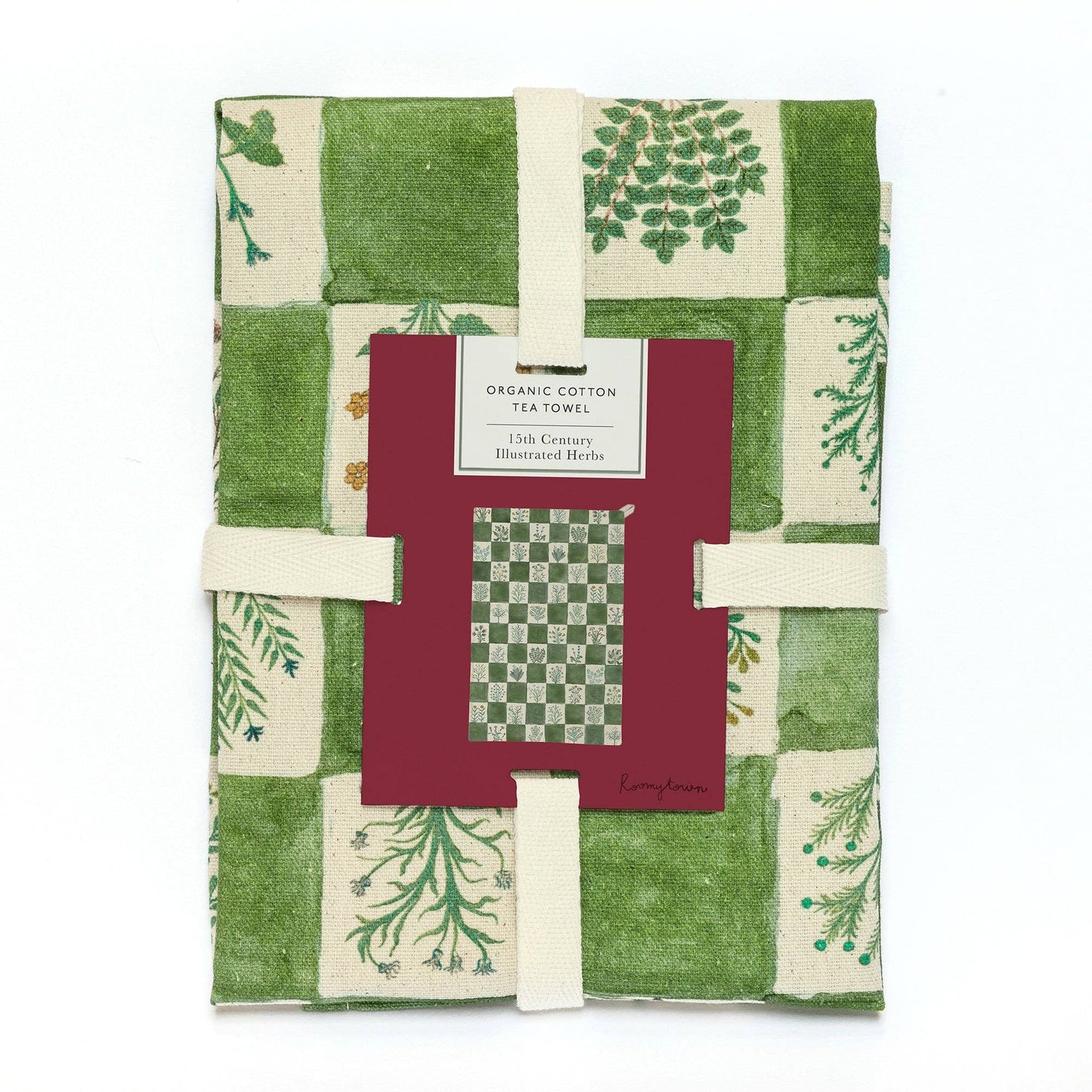 Torchon en coton biologique - Herbes illustrées du XVe siècle