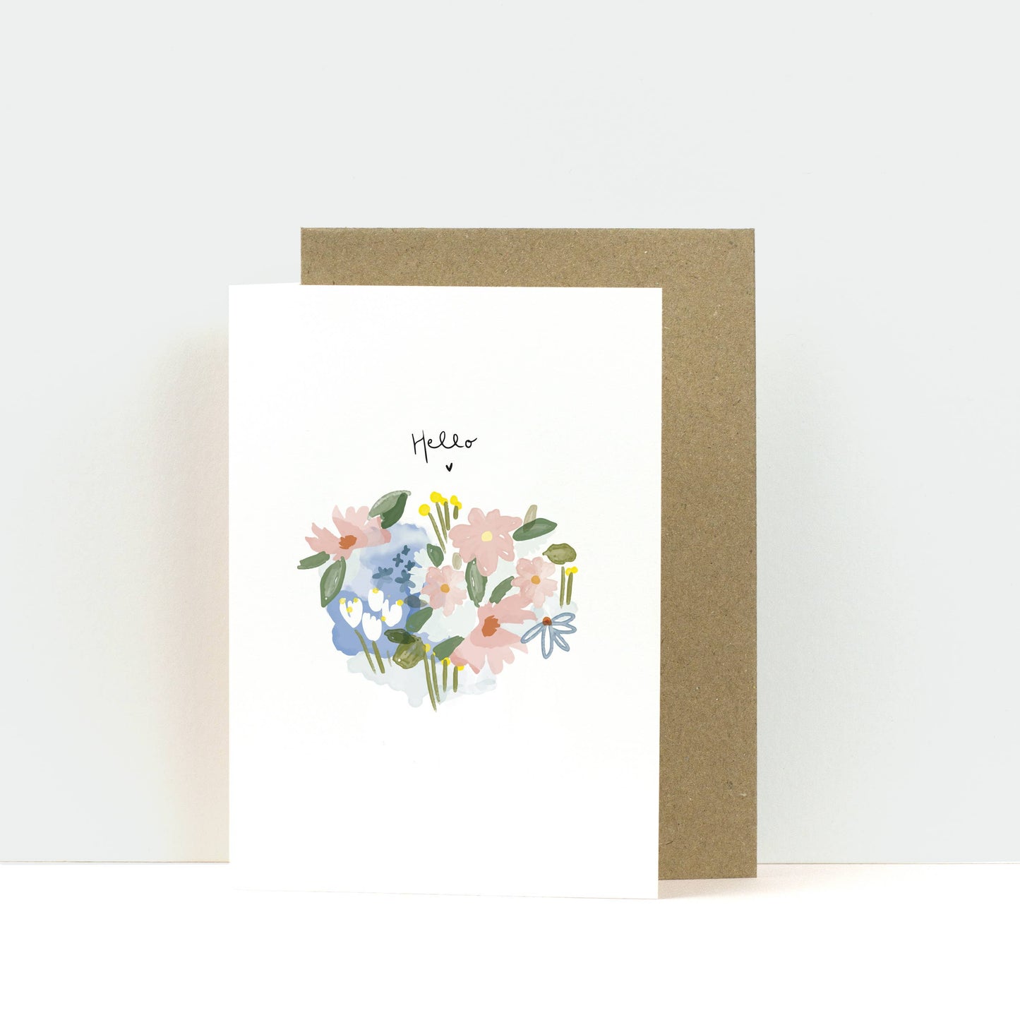Carte double "Hello" - Petit Jardin de Fleurs