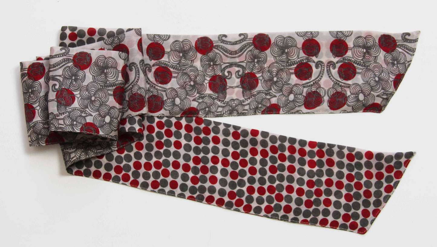 Bandeau - Ceinture - Soie imprimée - Laos Rouge Red