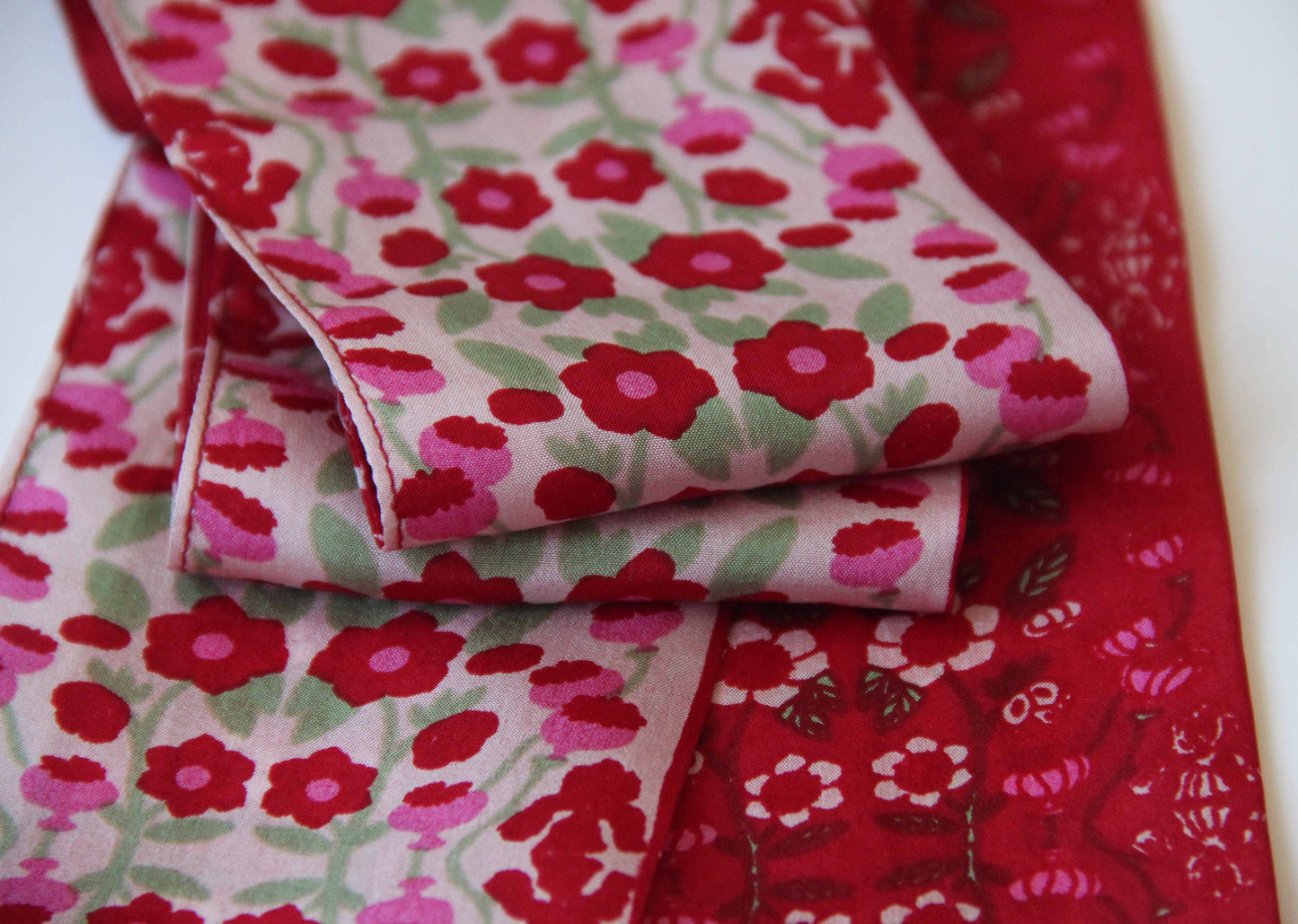 Bandeau - Ceinture - soie imprimée- Windsor Rouge Red