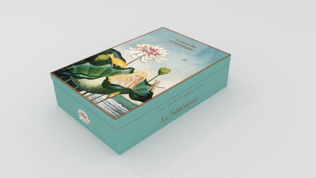 Biscuits sablés -boîte métal "La jeune fille et le nénuphar"