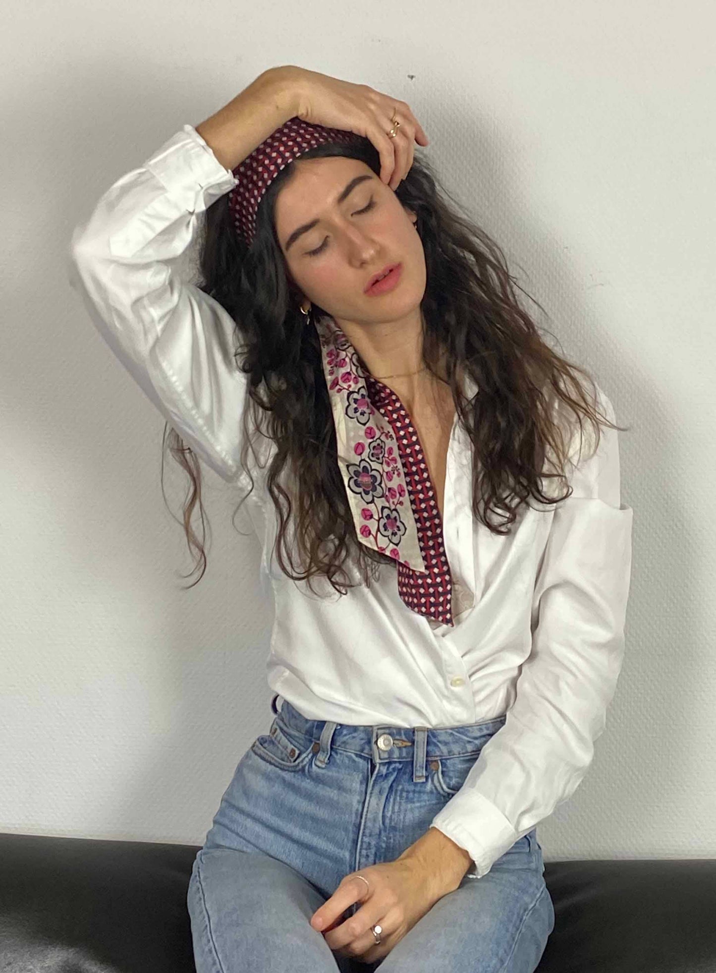 Bandeau- ceinture - soie imprimée - Cotton Club Fuchsia