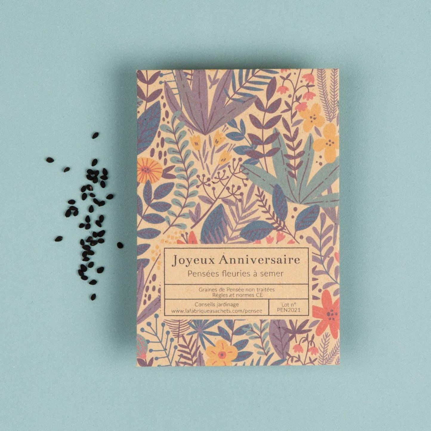 Joyeux anniversaire - Sachet de graines de Pensées