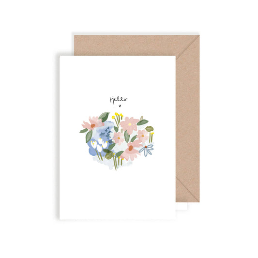 Carte double "Hello" - Petit Jardin de Fleurs