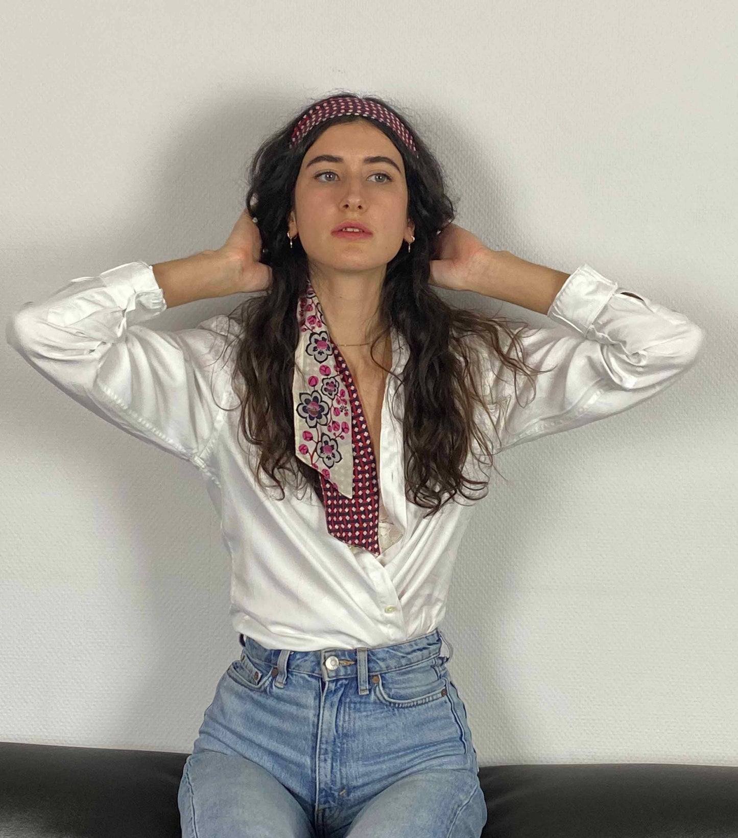 Bandeau- ceinture - soie imprimée - Cotton Club Fuchsia