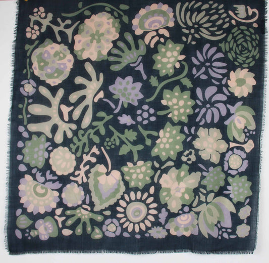 Carré Laine Girandole Marine Navy