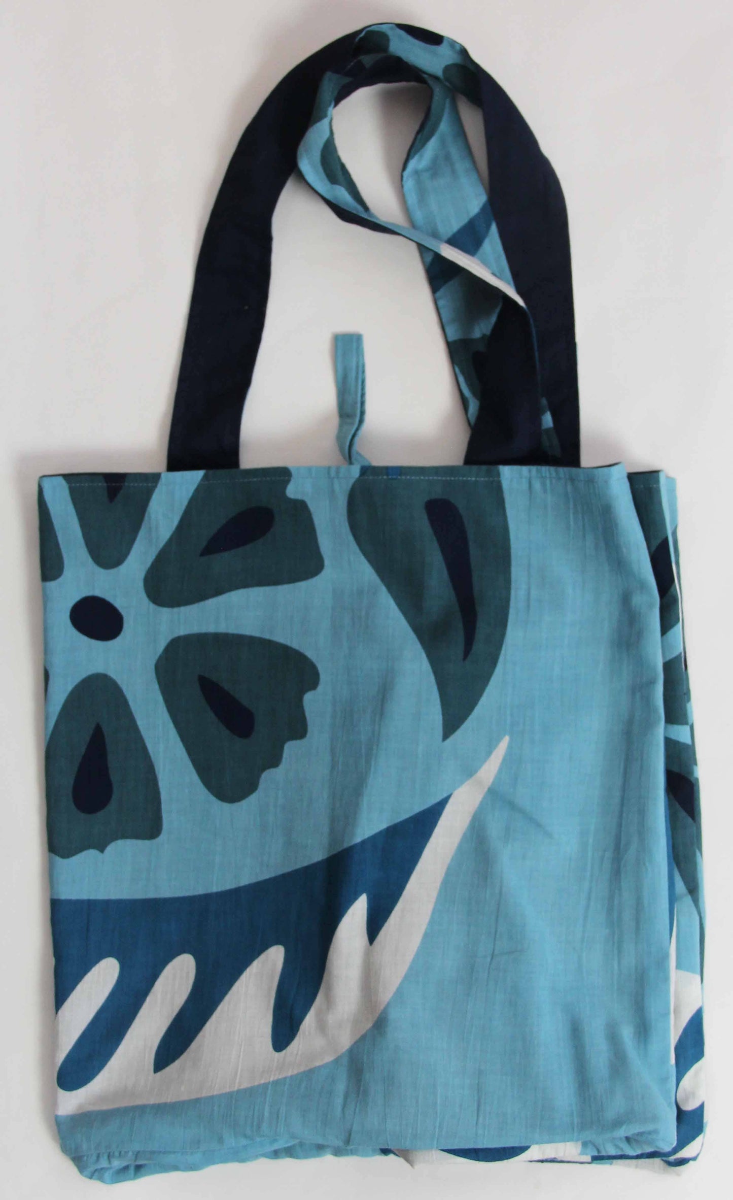 Cabas en Coton Upcycling Equateur Bleu Blue