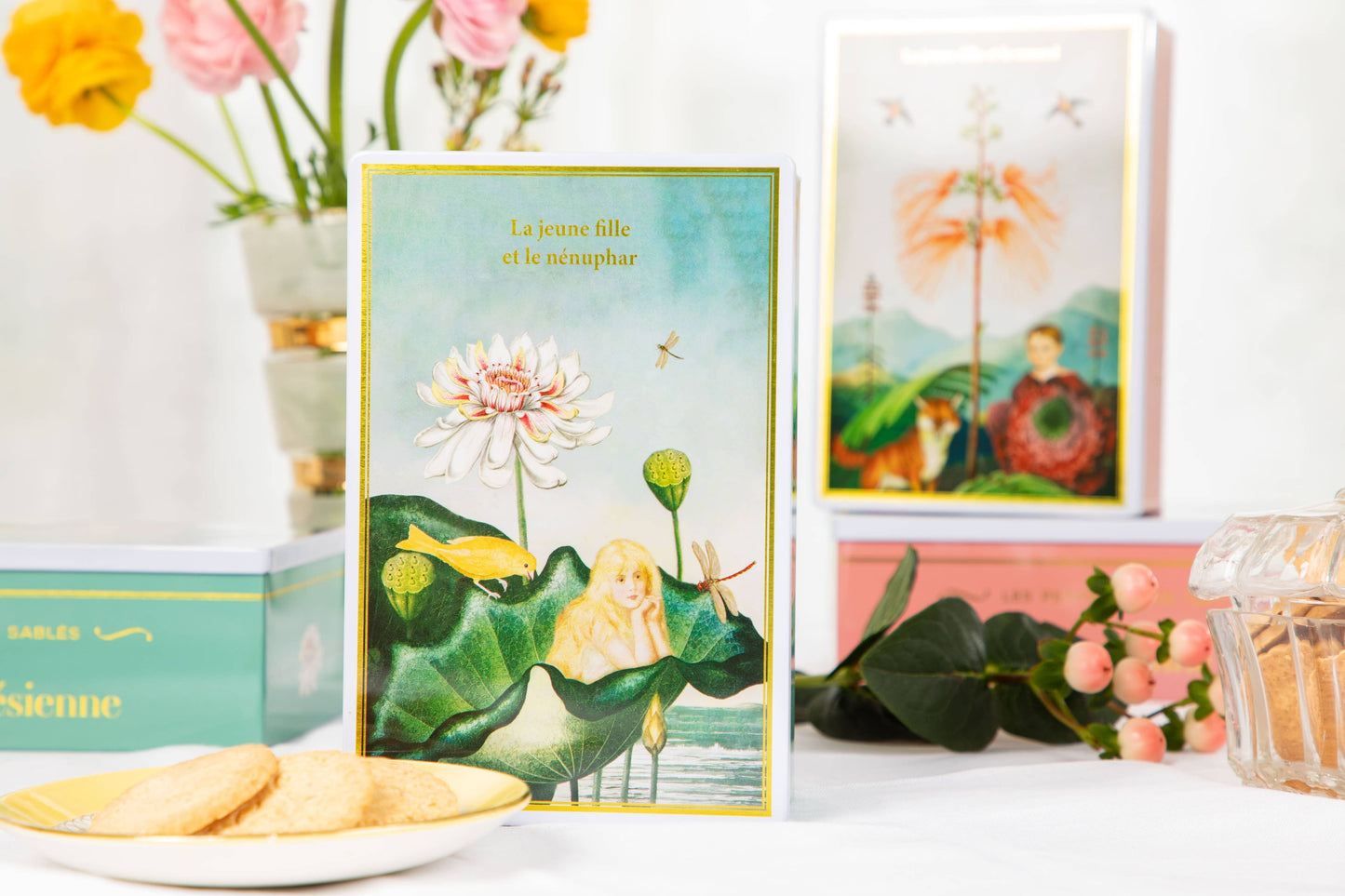 Biscuits sablés -boîte métal "La jeune fille et le nénuphar"