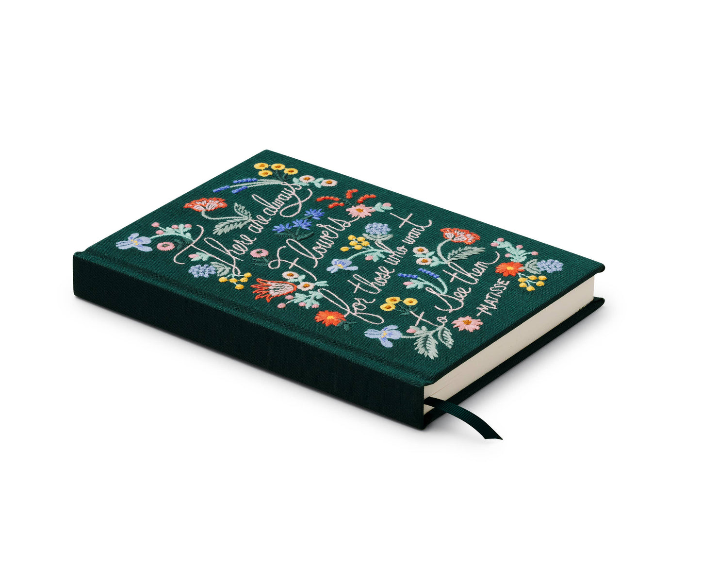Carnet brodé "There Are Always Flowers.."