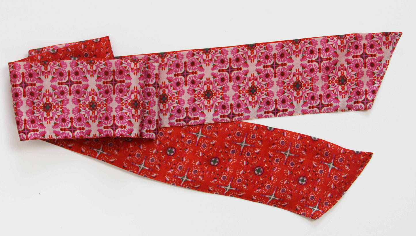 Bandeau - Ceinture - Soie imprimée - Casablanca Fuchsia