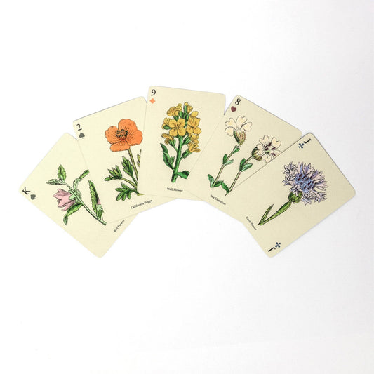 Jeu de 52 cartes à jouer unique "Fleurs sauvages"