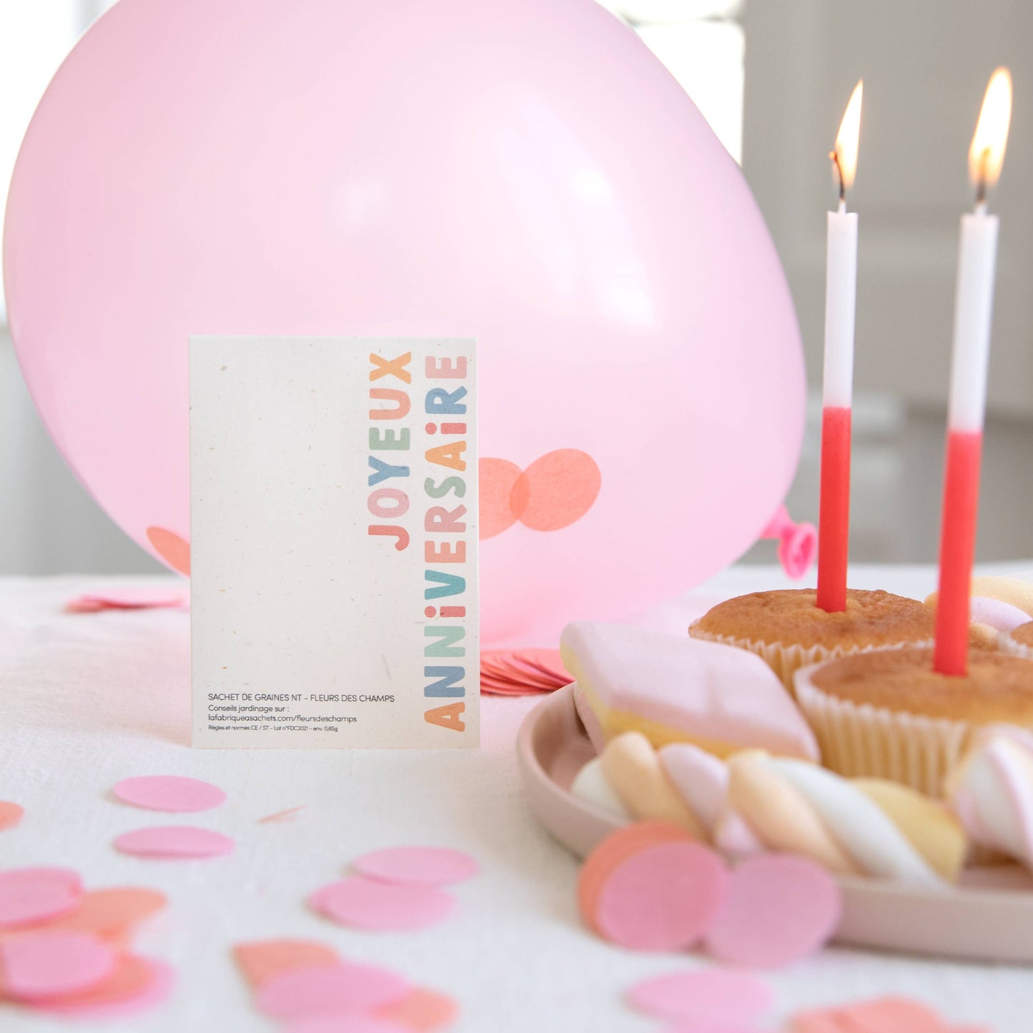 Joyeux Anniversaire - Sachet de graines de Fleurs des champs