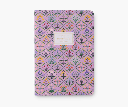 Carnet petites fleurs mauve