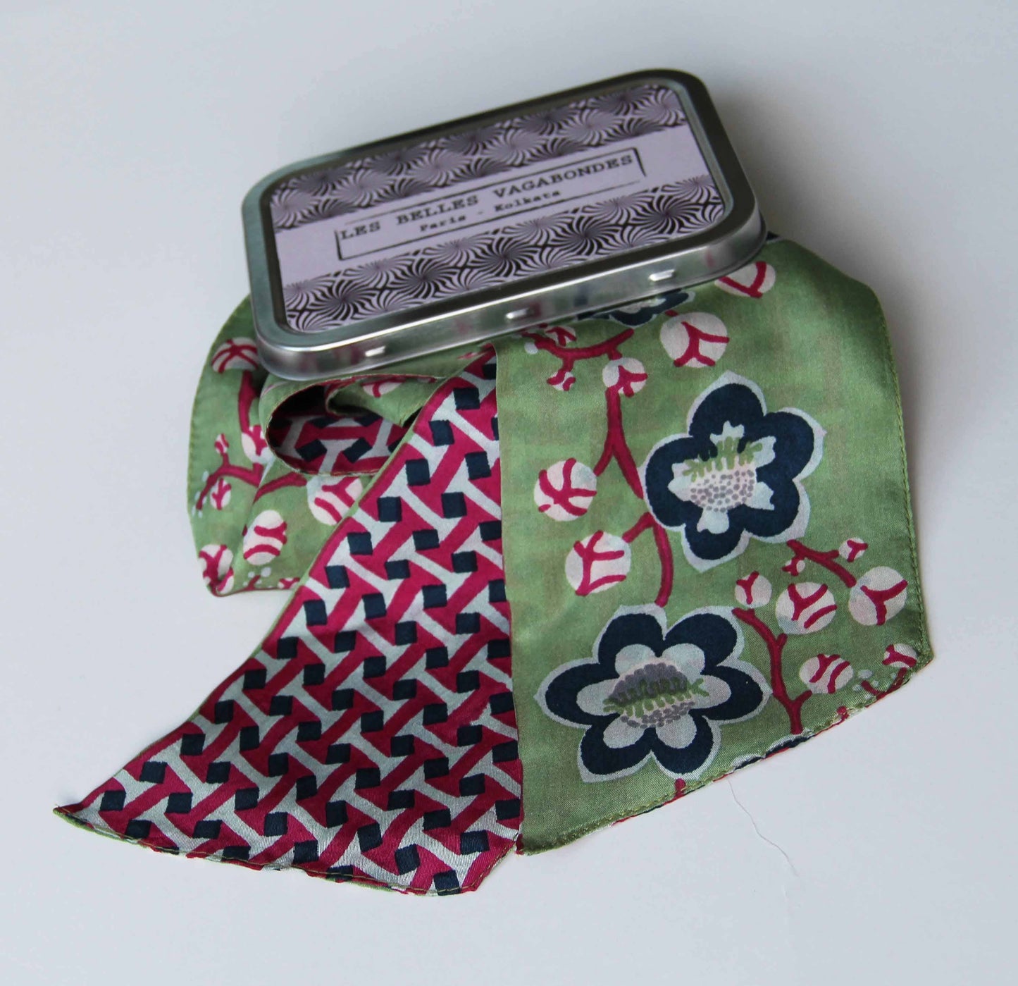 Bandeau - Ceinture - Soie imprimée-  Cotton Club Kaki