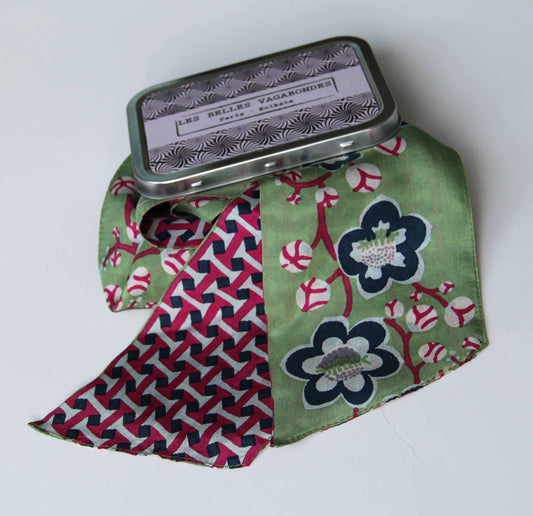 Bandeau - Ceinture - Soie imprimée-  Cotton Club Kaki