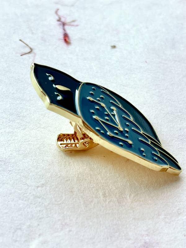 Pince Hibou bleu - Marque page -