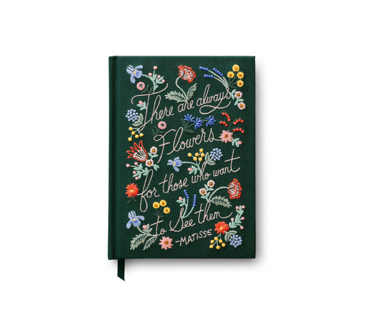 Carnet brodé "There Are Always Flowers.."