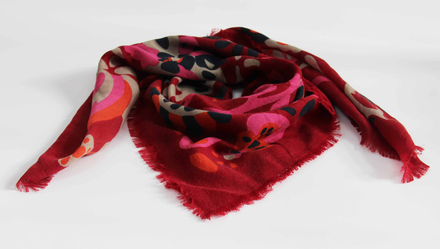 Carré Laine Girandole Rouge