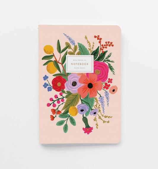 Carnet ligne- Rose - bouquet de fleur