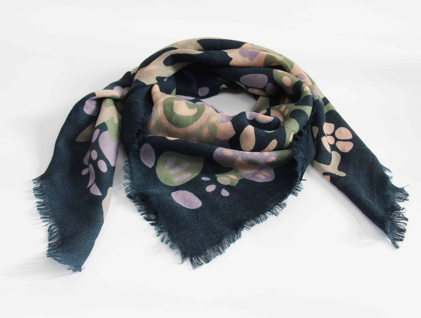 Carré Laine Girandole Marine Navy