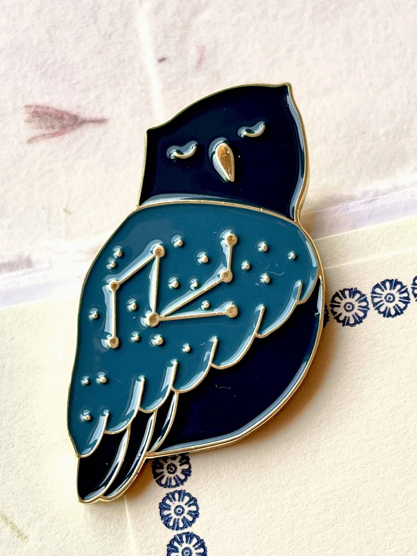 Pince Hibou bleu - Marque page -