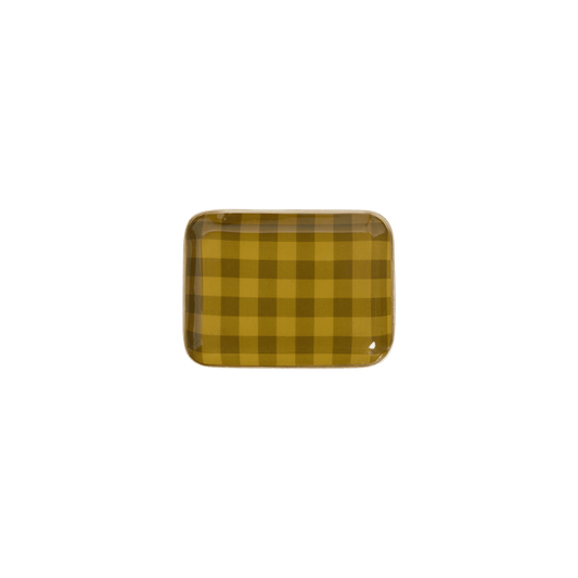 Plateau Tiny -Bohème en Métal Émaillé - Vichy Olive